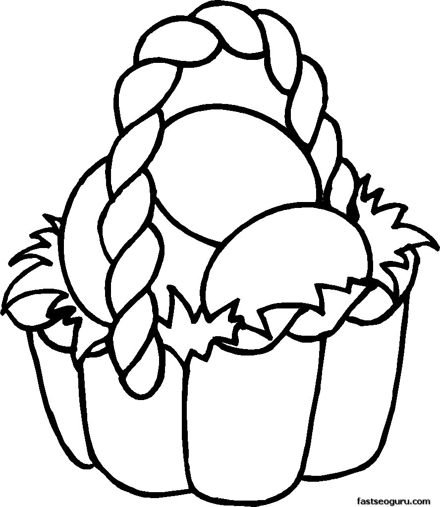 Printable Easter Basket Coloring Pages for kids